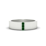 Load image into Gallery viewer, 3 Stone Mens Flat Gemstone Band
