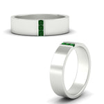 Load image into Gallery viewer, 3 Stone Mens Flat Gemstone Band
