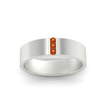 Load image into Gallery viewer, 3 Stone Mens Flat Gemstone Band

