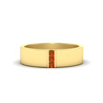 Load image into Gallery viewer, 3 Stone Mens Flat Gemstone Band
