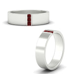 Load image into Gallery viewer, 3 Stone Mens Flat Gemstone Band
