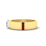Load image into Gallery viewer, 3 Stone Mens Flat Gemstone Band
