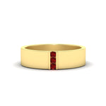 Load image into Gallery viewer, 3 Stone Mens Flat Gemstone Band
