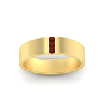 Load image into Gallery viewer, 3 Stone Mens Flat Gemstone Band
