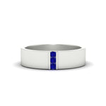 Load image into Gallery viewer, 3 Stone Mens Flat Gemstone Band
