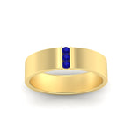 Load image into Gallery viewer, 3 Stone Mens Flat Gemstone Band
