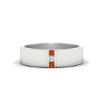 Load image into Gallery viewer, 3-stone-orange-sapphire-wedding-anniversary-band-for-men-in-white-gold-fdm8111bgsaor-nl-wg.jpg
