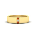 Load image into Gallery viewer, 3-stone-orange-sapphire-wedding-anniversary-band-for-men-in-yellow-gold-fdm8111bgsaor-nl-yg.jpg
