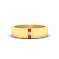Thumbnail 105 - 3-stone-orange-sapphire-wedding-anniversary-band-for-men-in-yellow-gold-fdm8111bgsaor-nl-yg.jpg