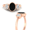 Load image into Gallery viewer, 3-stone-oval-bezel-black-diamond-engagement-ring-in-rose-gold-fd11546gblack-nl-rg