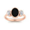 Load image into Gallery viewer, 3-stone-oval-bezel-black-diamond-engagement-ring-in-rose-gold-fd11546gblack-nl-rg