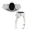 Load image into Gallery viewer, 3-stone-oval-bezel-black-diamond-engagement-ring-in-white-gold-fd11546gblack-nl-wg