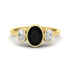 Load image into Gallery viewer, 3-stone-oval-bezel-black-diamond-engagement-ring-in-yellow-gold-fd11546gblack-nl-yg