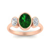 Load image into Gallery viewer, 3-stone-oval-bezel-emerald-engagement-ring-in-rose-gold-fd11546gemgr-nl-rg