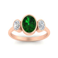 Thumbnail 11 - 3-stone-oval-bezel-emerald-engagement-ring-in-rose-gold-fd11546gemgr-nl-rg
