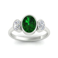 Thumbnail 7 - 3-stone-oval-bezel-emerald-engagement-ring-in-white-gold-fd11546gemgr-nl-wg