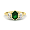 Thumbnail 1 - 3-stone-oval-bezel-emerald-engagement-ring-in-yellow-gold-fd11546gemgr-nl-yg