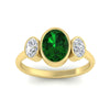Load image into Gallery viewer, 3-stone-oval-bezel-emerald-engagement-ring-in-yellow-gold-fd11546gemgr-nl-yg