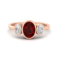 Thumbnail 45 - 3-stone-oval-bezel-ruby-engagement-ring-in-rose-gold-fd11546grudr-nl-rg