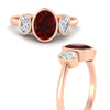 Load image into Gallery viewer, 3-stone-oval-bezel-ruby-engagement-ring-in-rose-gold-fd11546grudr-nl-rg