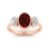 Load image into Gallery viewer, 3-stone-oval-bezel-ruby-engagement-ring-in-rose-gold-fd11546grudr-nl-rg
