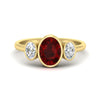 Load image into Gallery viewer, 3-stone-oval-bezel-ruby-engagement-ring-in-yellow-gold-fd11546grudr-nl-yg
