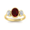 Load image into Gallery viewer, 3-stone-oval-bezel-ruby-engagement-ring-in-yellow-gold-fd11546grudr-nl-yg