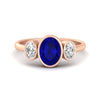 Load image into Gallery viewer, 3-stone-oval-bezel-sapphire-engagement-ring-in-rose-gold-fd11546gsabl-nl-rg