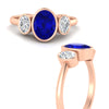 Load image into Gallery viewer, 3-stone-oval-bezel-sapphire-engagement-ring-in-rose-gold-fd11546gsabl-nl-rg