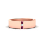 Load image into Gallery viewer, 3-stone-pink-sapphire-wedding-anniversary-band-for-men-in-rose-gold-fdm8111bgsadrpi-nl-rg.jpg
