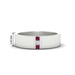 Load image into Gallery viewer, 3-stone-pink-sapphire-wedding-anniversary-band-for-men-in-white-gold-fdm8111bgsadrpi-nl-wg-hw.jpg
