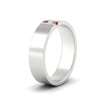 Load image into Gallery viewer, 3-stone-pink-sapphire-wedding-anniversary-band-for-men-in-white-gold-fdm8111bgsadrpiangle2-nl-wg.jpg
