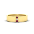 Thumbnail 100 - 3-stone-pink-sapphire-wedding-anniversary-band-for-men-in-yellow-gold-fdm8111bgsadrpi-nl-yg.jpg