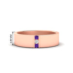 Load image into Gallery viewer, 3-stone-purple-topaz-wedding-anniversary-band-for-men-in-rose-gold-fdm8111bgvito-nl-rg-hw.jpg
