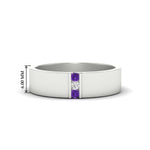 Load image into Gallery viewer, 3-stone-purple-topaz-wedding-anniversary-band-for-men-in-white-gold-fdm8111bgvito-nl-wg-hw.jpg
