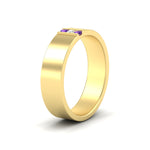 Load image into Gallery viewer, 3-stone-purple-topaz-wedding-anniversary-band-for-men-in-yellow-gold-fdm8111bgvitoangle2-nl-yg.jpg
