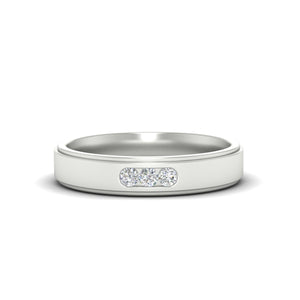 3 Stone Round Channel Set Mens Wedding Ring