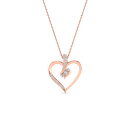 3 Stone Round Heart Pendant