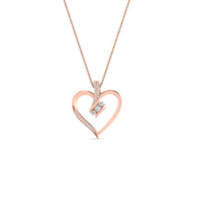 3 Stone Round Heart Pendant
