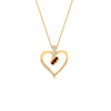 Load image into Gallery viewer, 3-stone-round-diamond-heart-pendant-with-ruby-in-FDPD11375GRUDRANGLE1-NL-YG.jpg