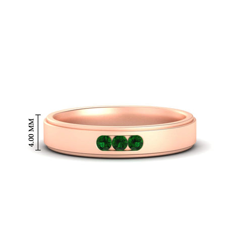 3-stone-round-emerald-channel-set-mens-wedding-ring-in-rose-gold-fdm10340rogemgr-nl-rg-hw