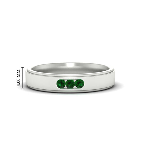 3-stone-round-emerald-channel-set-mens-wedding-ring-in-white-gold-fdm10340rogemgr-nl-wg-hw