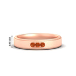 Load image into Gallery viewer, 3-stone-round-orange-sapphire-channel-set-mens-wedding-ring-in-rose-gold-fdm10340rogsaor-nl-rg-hw