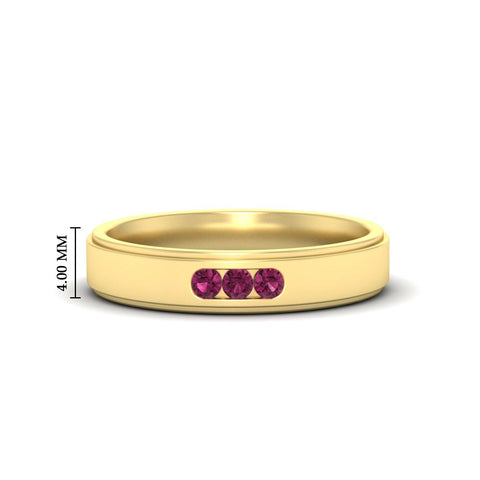 3-stone-round-pink-sapphire-channel-set-mens-wedding-ring-in-yellow-gold-fdm10340rogsadrpi-nl-yg-hw