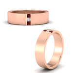 Load image into Gallery viewer, 3-stone-ruby-wedding-anniversary-band-for-men-in-rose-gold-fdm8111bgrudrangle3-nl-rg.jpg
