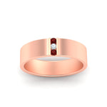 Load image into Gallery viewer, 3-stone-ruby-wedding-anniversary-band-for-men-in-rose-gold-fdm8111bgrudrangle5-nl-rg.jpg
