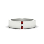 Load image into Gallery viewer, 3-stone-ruby-wedding-anniversary-band-for-men-in-white-gold-fdm8111bgrudr-nl-wg.jpg
