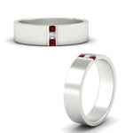 Load image into Gallery viewer, 3-stone-ruby-wedding-anniversary-band-for-men-in-white-gold-fdm8111bgrudrangle3-nl-wg.jpg
