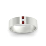 Load image into Gallery viewer, 3-stone-ruby-wedding-anniversary-band-for-men-in-white-gold-fdm8111bgrudrangle5-nl-wg.jpg
