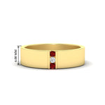 Load image into Gallery viewer, 3-stone-ruby-wedding-anniversary-band-for-men-in-yellow-gold-fdm8111bgrudr-nl-yg-hw.jpg
